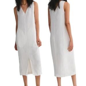 MATE the Label Organic Linen Center Seam Tank Dress White XS NWT $218
